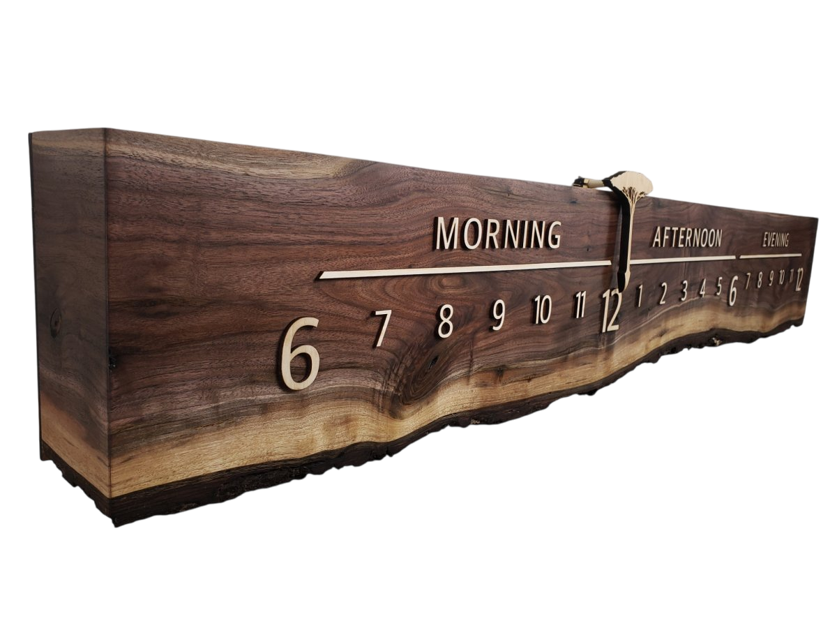 Peaches:5 - foot Walnut/Maple - Linear Clockworks