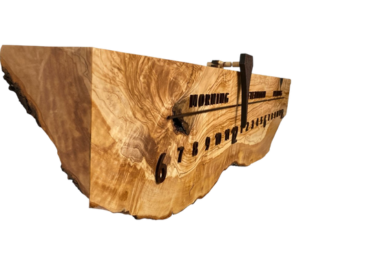 Nieves: 3 foot Olivewood/Walnut - Linear Clockworks