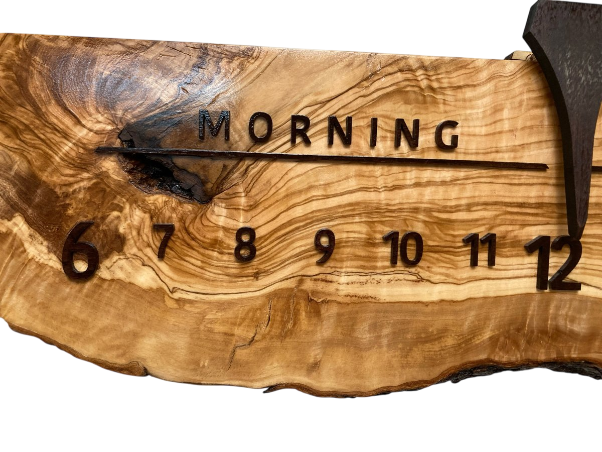 Nieves: 3 foot Olivewood/Walnut - Linear Clockworks