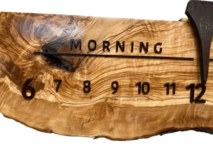 Nieves: 3 foot Olivewood/Walnut - Linear Clockworks