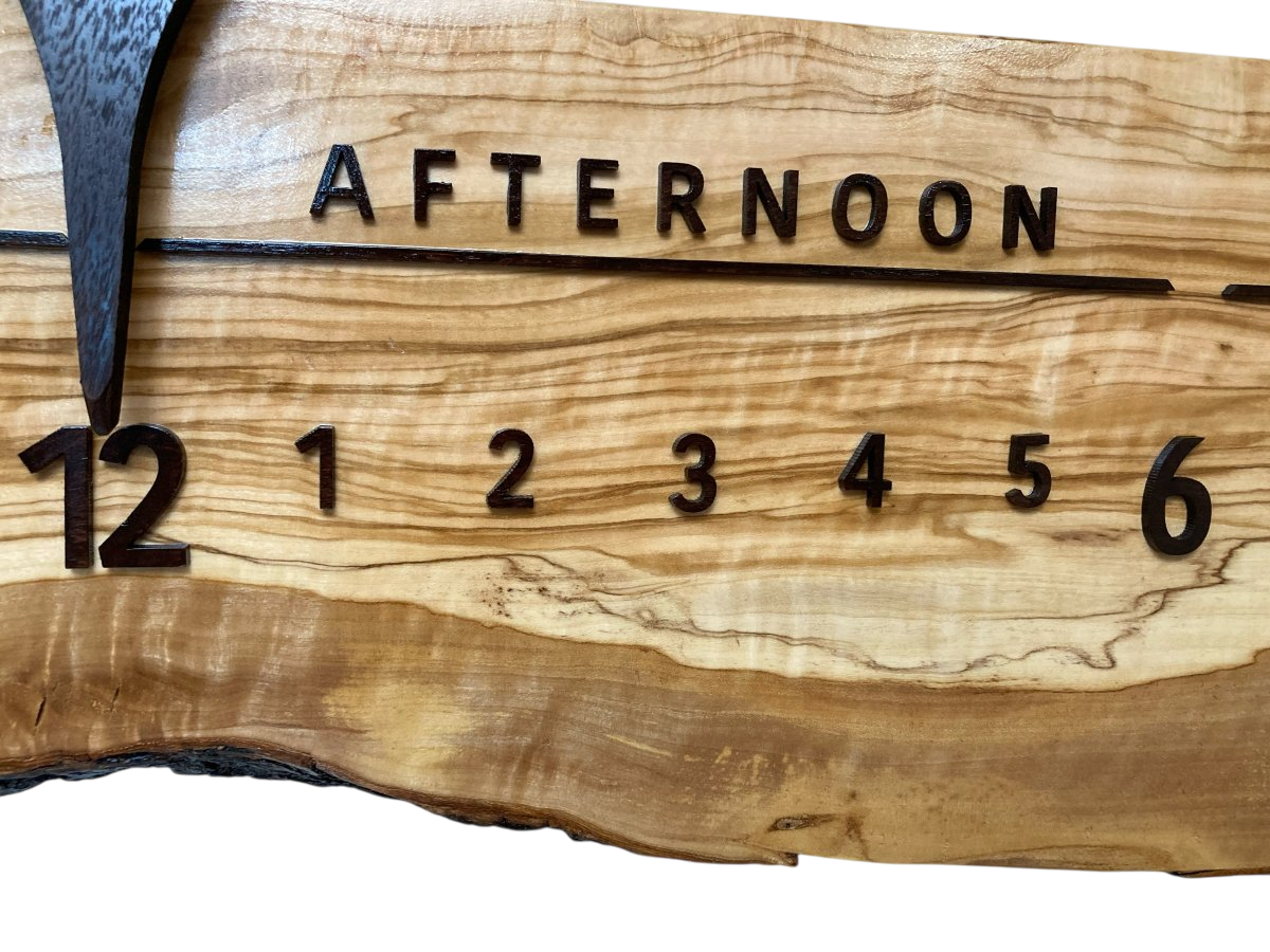 Nieves: 3 foot Olivewood/Walnut - Linear Clockworks