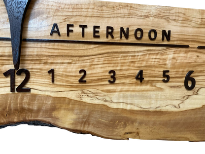 Nieves: 3 foot Olivewood/Walnut - Linear Clockworks
