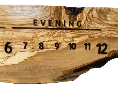 Nieves: 3 foot Olivewood/Walnut - Linear Clockworks