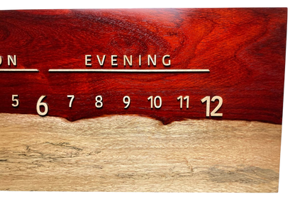 Perry: 3 - foot Padouk/Maple - Linear Clockworks