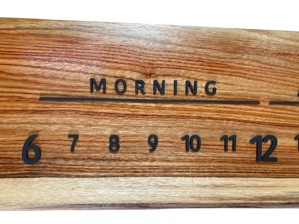 Morgaine:3 - foot Canarywood/Walnut - Linear Clockworks