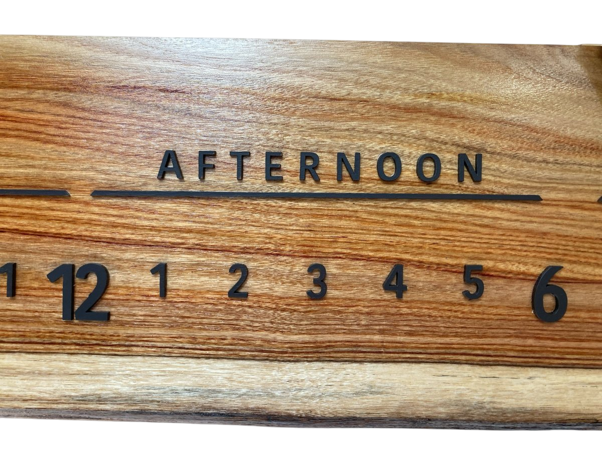 Morgaine:3 - foot Canarywood/Walnut - Linear Clockworks