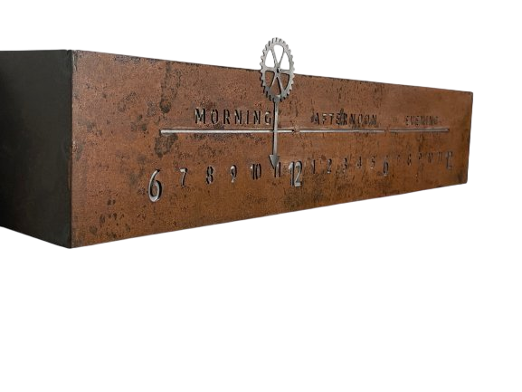 Rusted Steel Linear Clock - Linear Clockworks