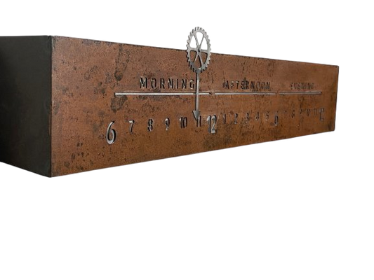 Rusted Steel Linear Clock - Linear Clockworks