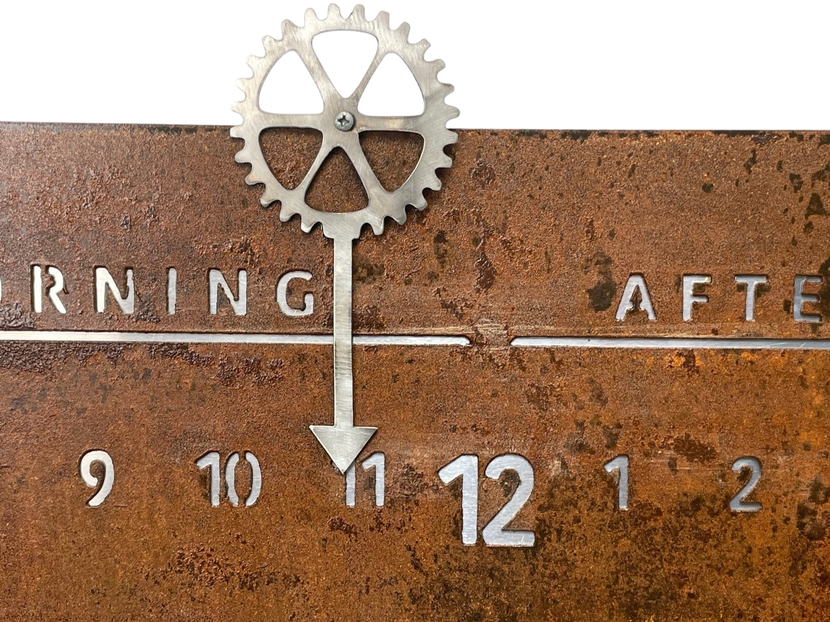 Rusted Steel Linear Clock - Linear Clockworks