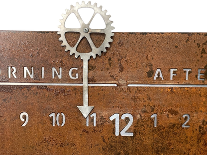 Rusted Steel Linear Clock - Linear Clockworks