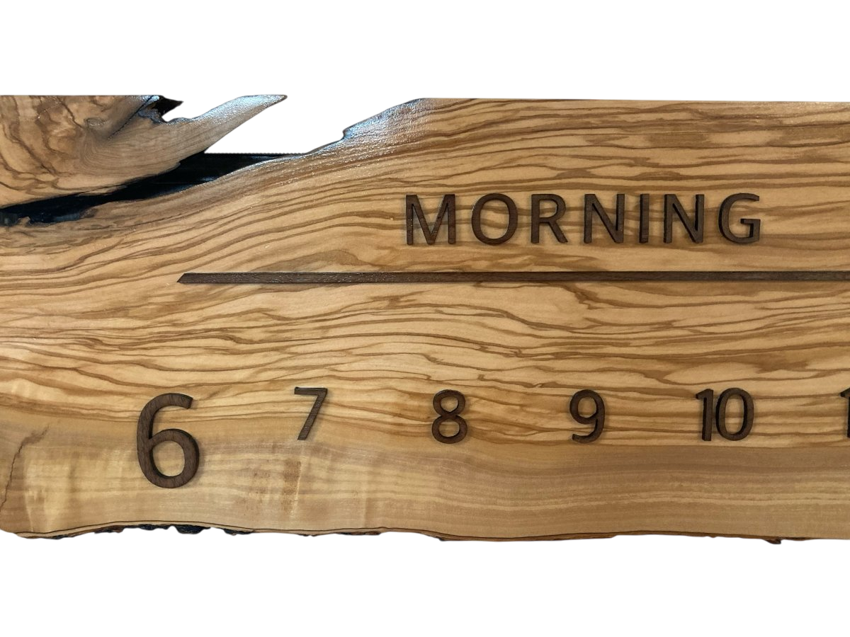 Nakoa: 5 - foot Olivewood/Walnut - Linear Clockworks