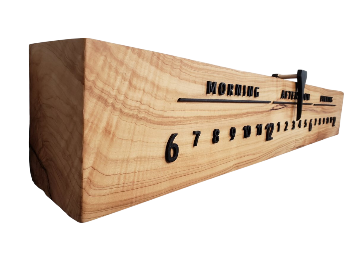 Mimosa:3 - foot Olivewood/Walnut - Linear Clockworks