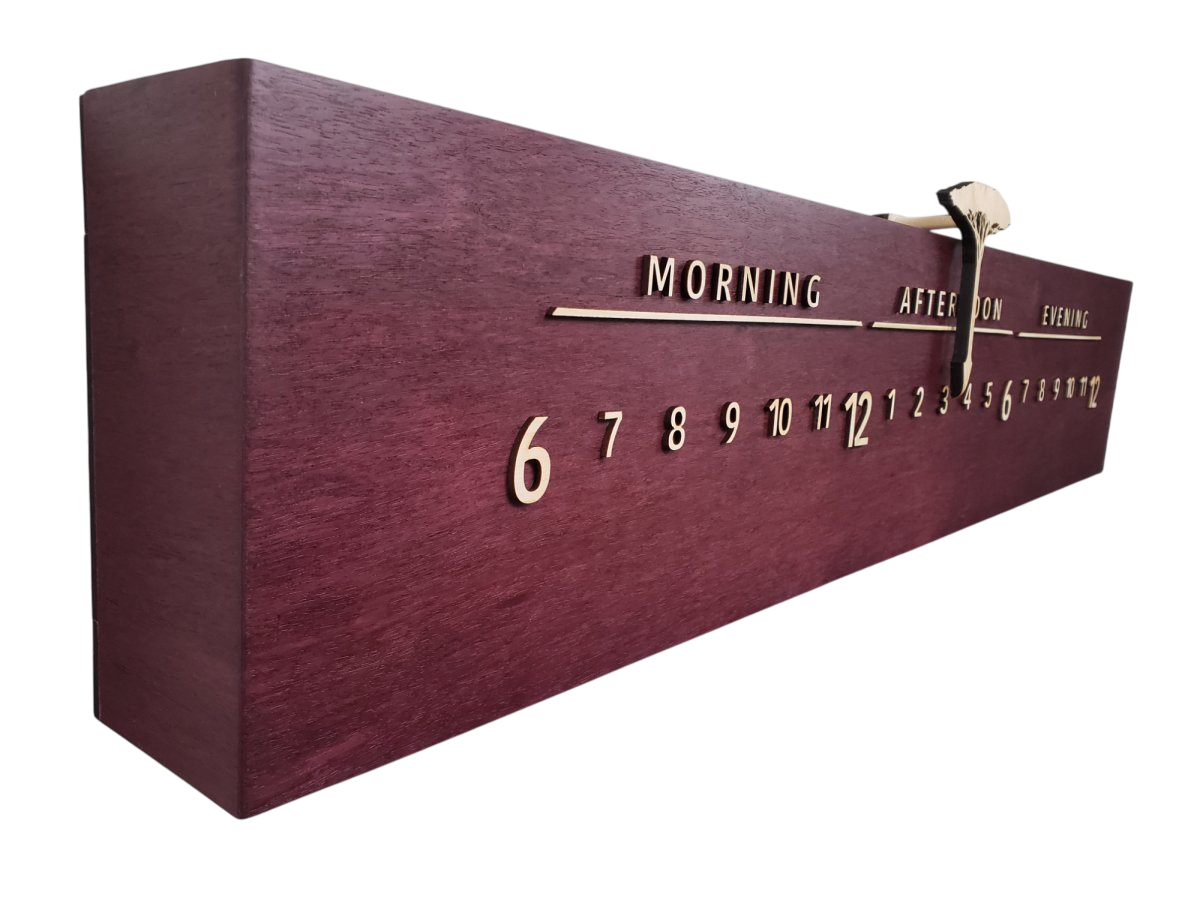 Violette: 3 - foot Purpleheart / Maple - Linear Clockworks