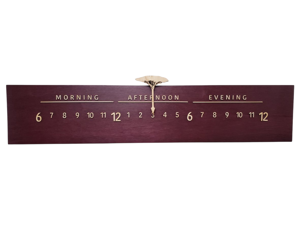 Violette: 3 - foot Purpleheart / Maple - Linear Clockworks