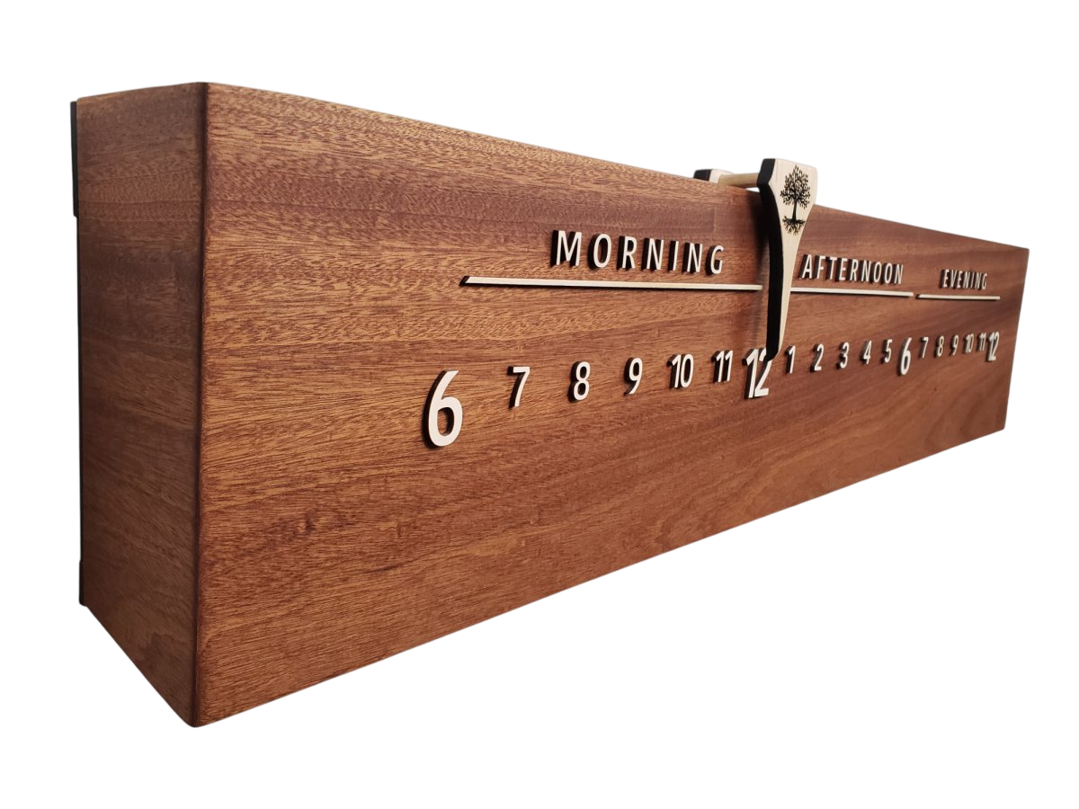 Vesuvius:3 - foot Sapele/Maple - Linear Clockworks