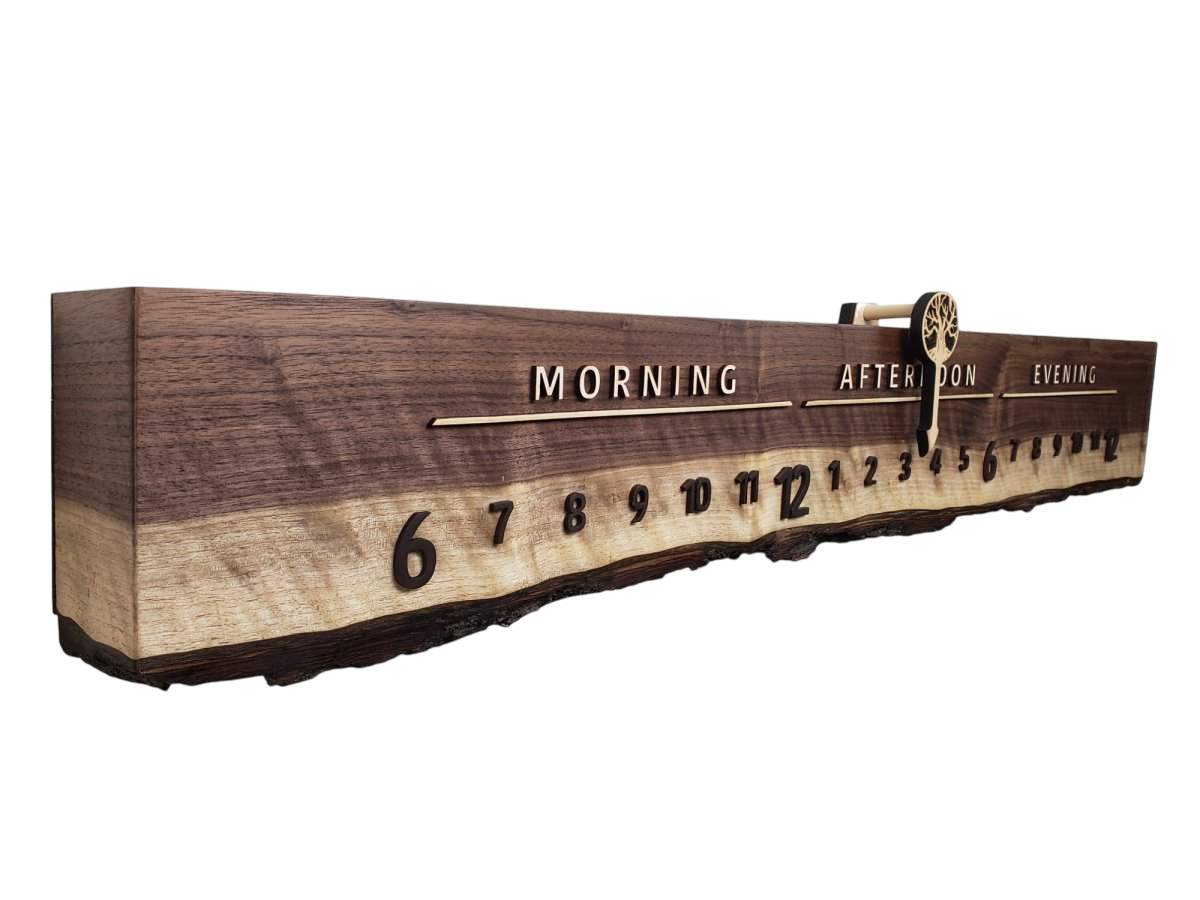 Sesame:3 - foot Walnut/Maple - Linear Clockworks