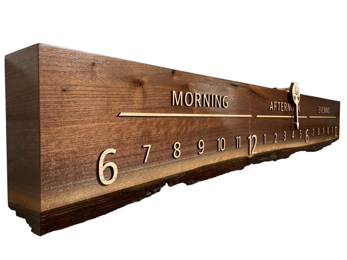 Saige: 5 - foot Walnut/Maple - Linear Clockworks