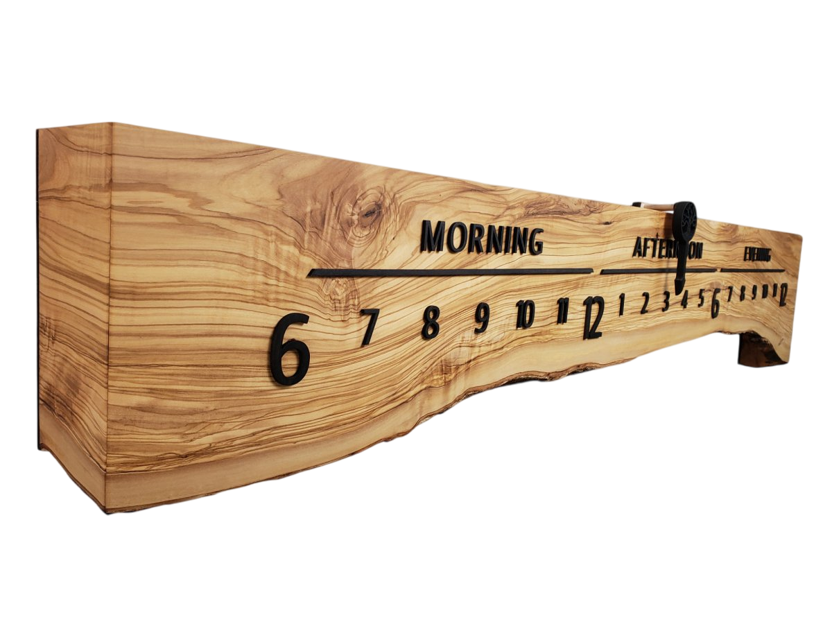 Sunflower:5 - foot Olivewood/Walnut - Linear Clockworks