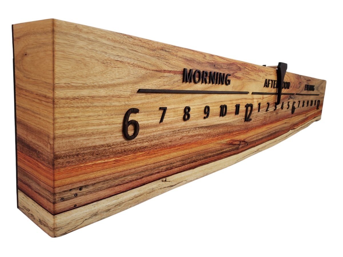 Rays:5 - foot Canarywood/Walnut - Linear Clockworks
