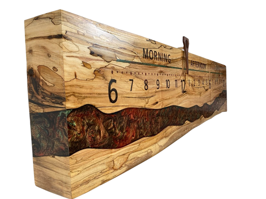 Alwyn: 5 - foot Ambrosia Maple River clock - Linear Clockworks