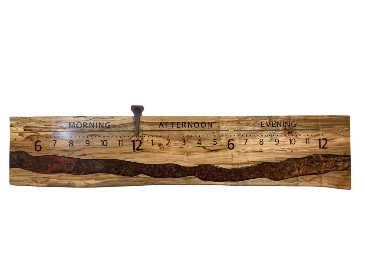 Alwyn: 5 - foot Ambrosia Maple River clock - Linear Clockworks
