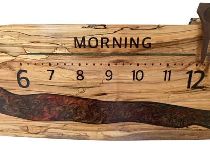 Alwyn: 5 - foot Ambrosia Maple River clock - Linear Clockworks