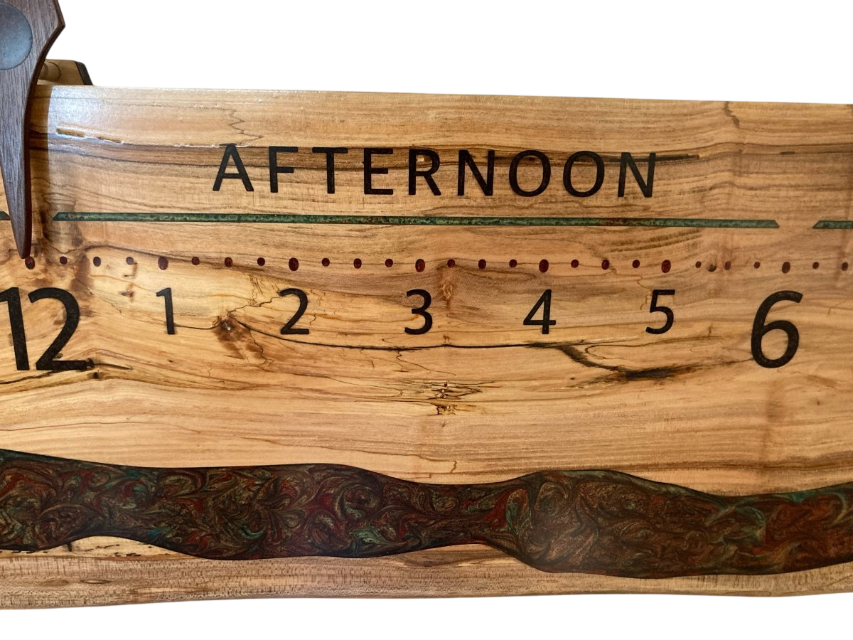 Alwyn: 5 - foot Ambrosia Maple River clock - Linear Clockworks