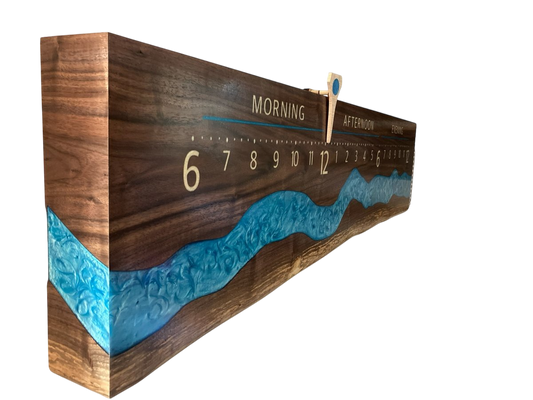 Ebro: 5 - foot Walnut Riverclock - Linear Clockworks
