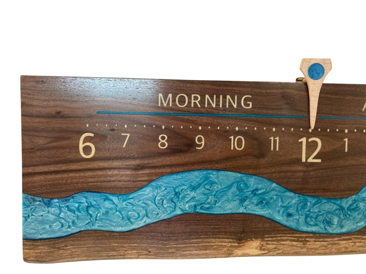 Ebro: 5 - foot Walnut Riverclock - Linear Clockworks