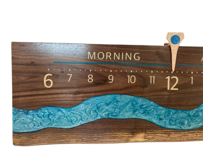 Ebro: 5 - foot Walnut Riverclock - Linear Clockworks