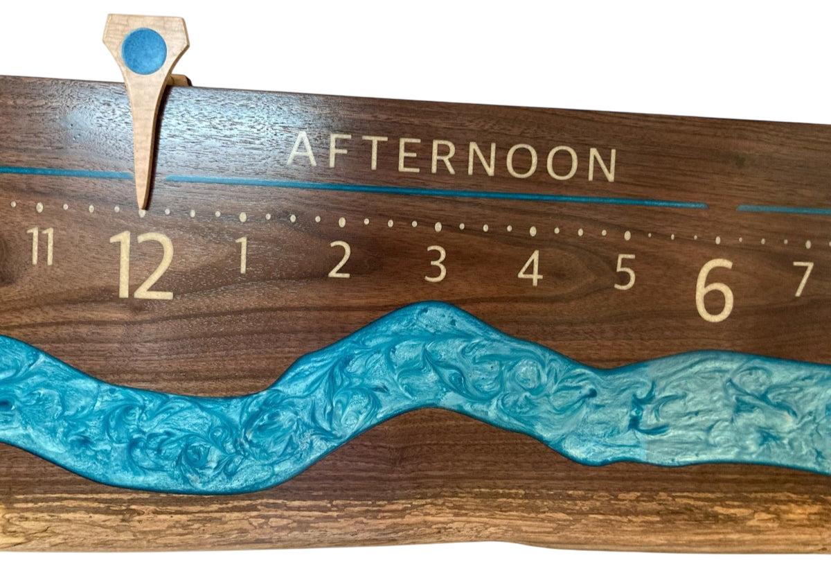 Ebro: 5 - foot Walnut Riverclock - Linear Clockworks