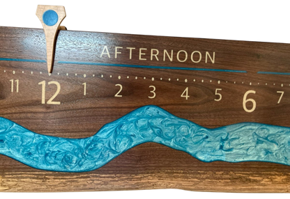 Ebro: 5 - foot Walnut Riverclock - Linear Clockworks
