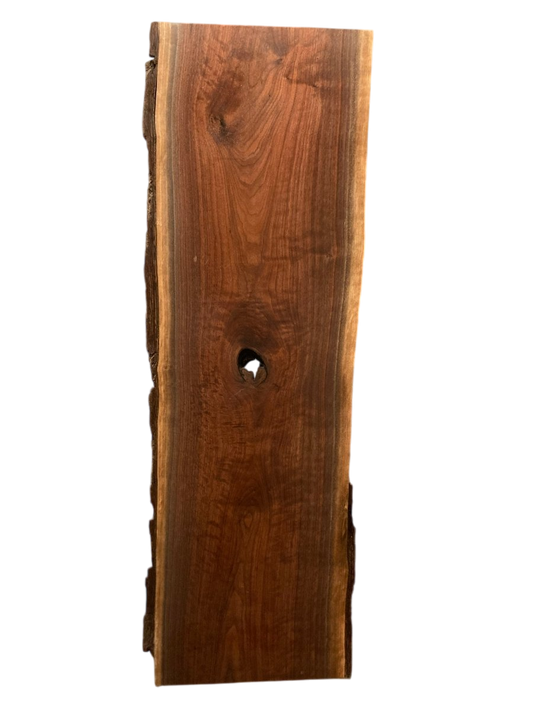 Kyle: 3 - foot Walnut/Maple Double Live Edge - Linear Clockworks