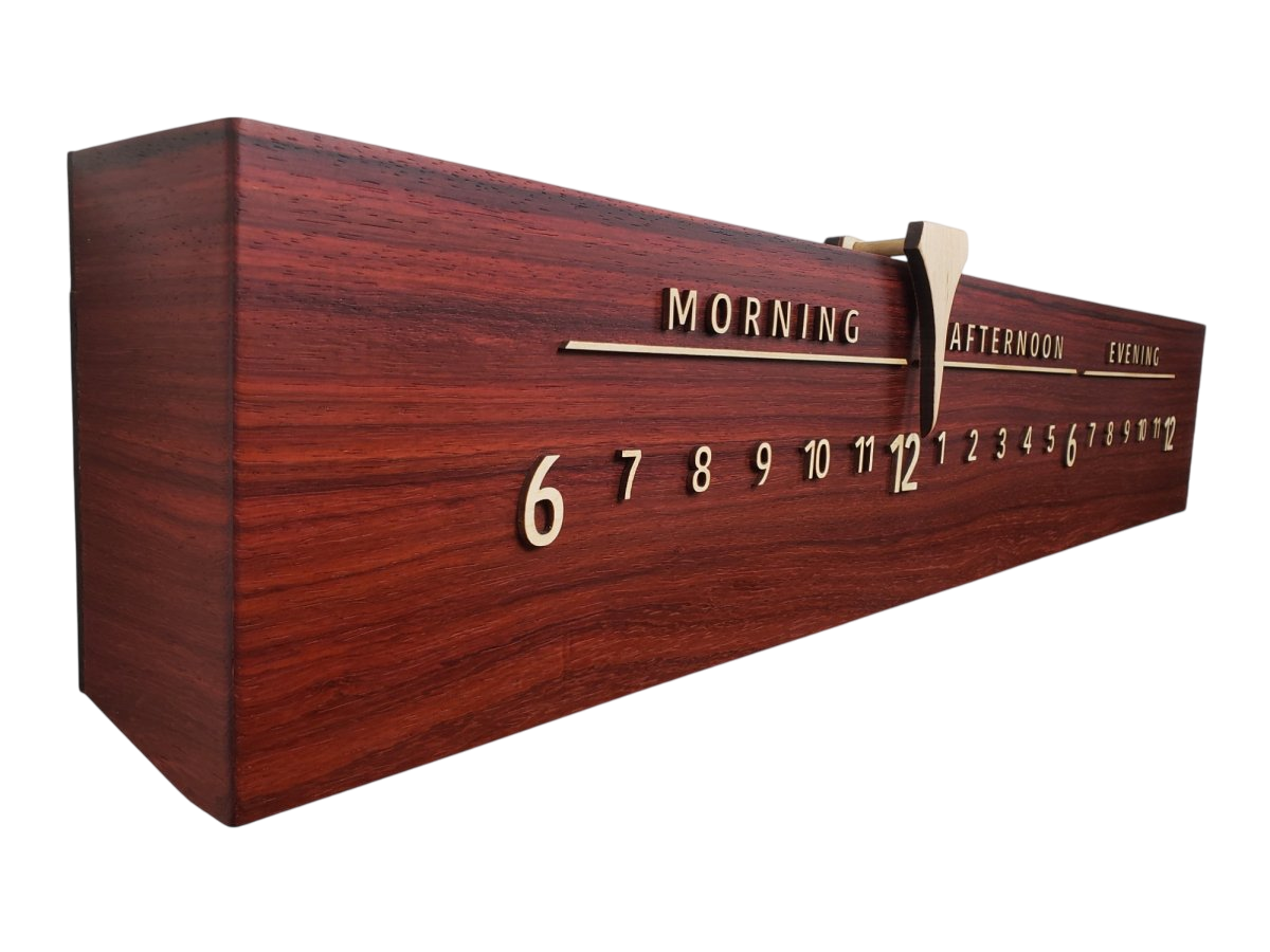 Rosella:3 - foot Padouk/Maple - Linear Clockworks