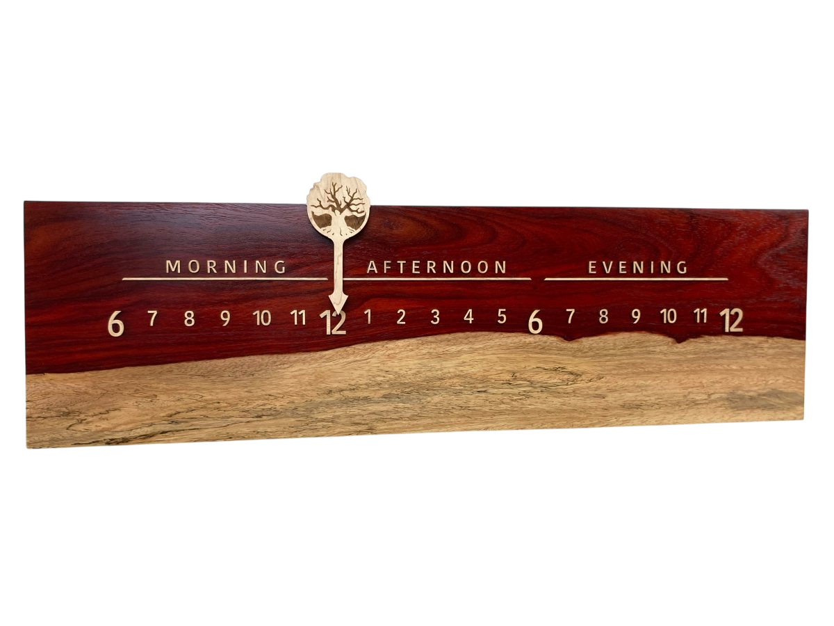 Perry: 3 - foot Padouk/Maple - Linear Clockworks