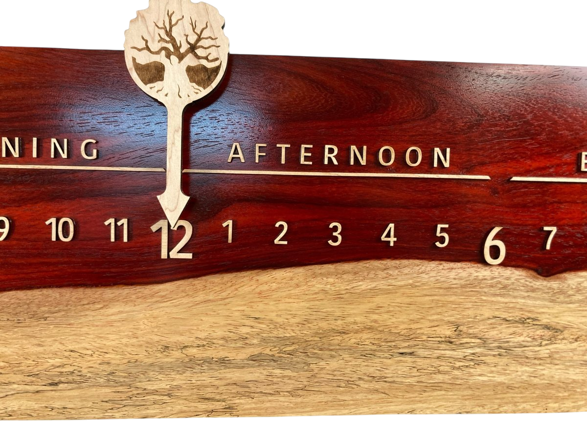 Perry: 3 - foot Padouk/Maple - Linear Clockworks