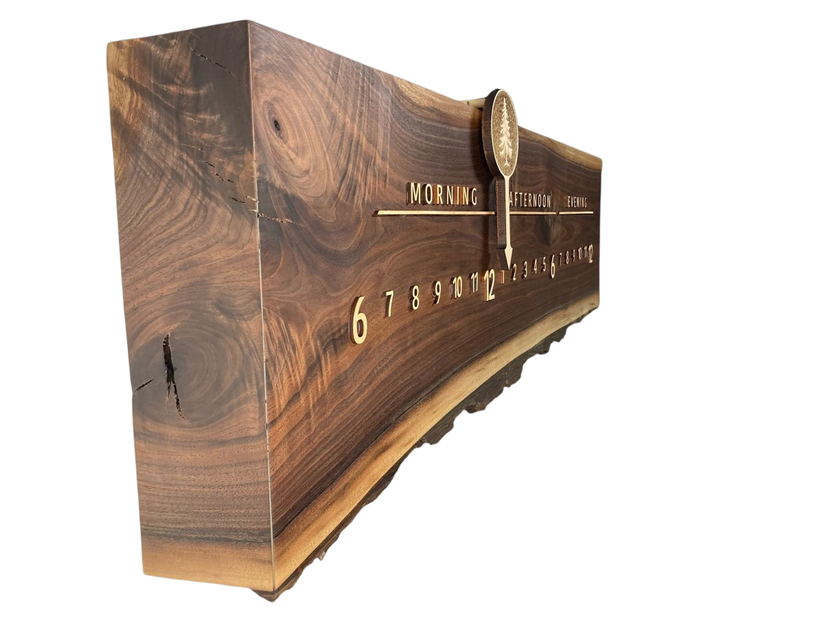 Jaxson: 3 - foot Walnut/Maple - Linear Clockworks