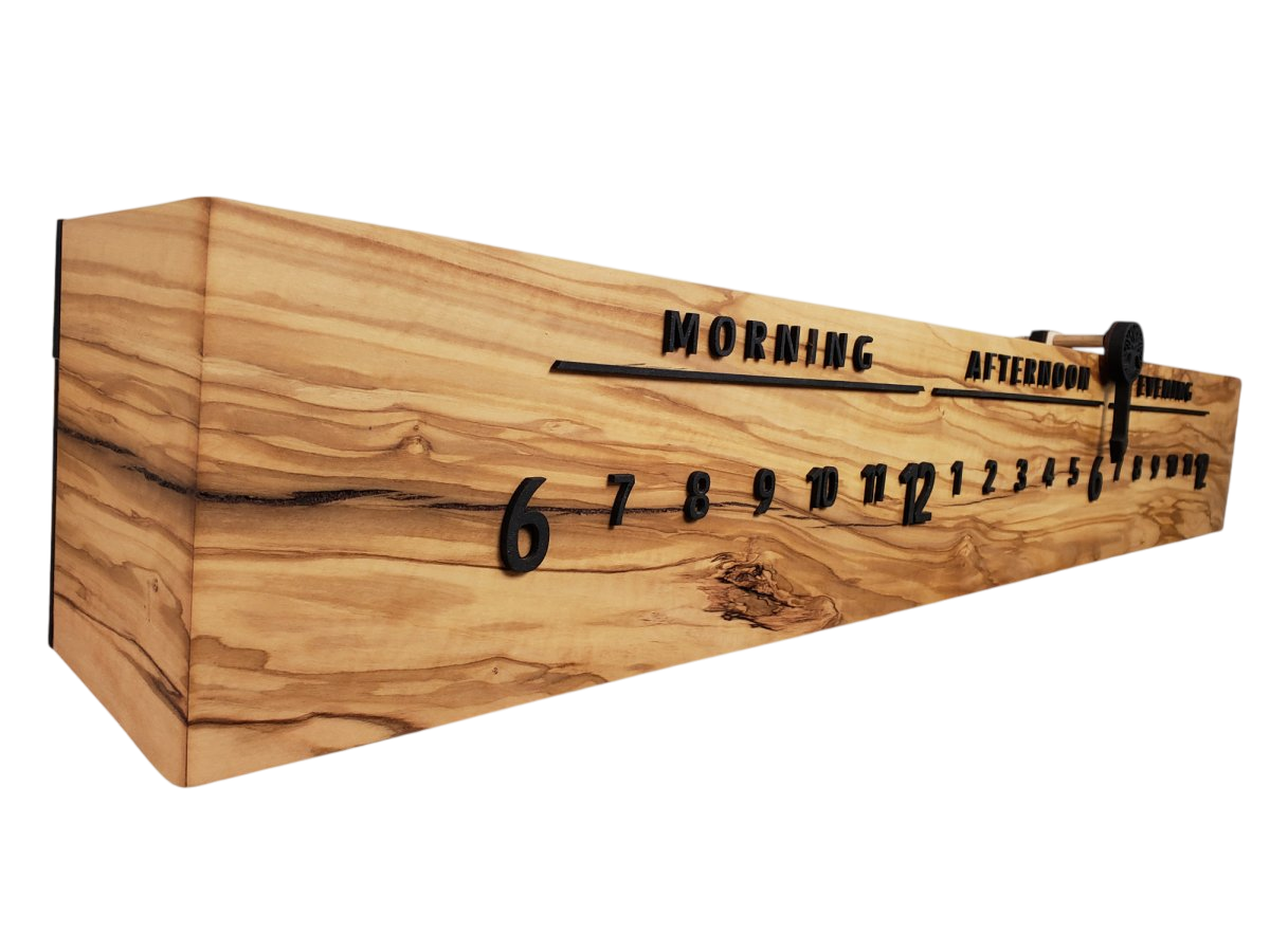 Sahara:3 - foot Olivewood/Walnut - Linear Clockworks