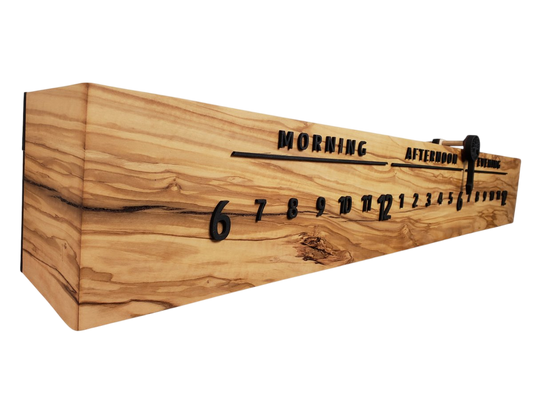 Sahara:3 - foot Olivewood/Walnut - Linear Clockworks