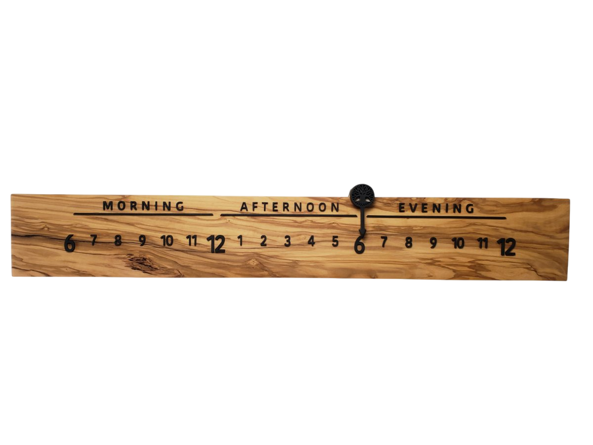 Sahara:3 - foot Olivewood/Walnut - Linear Clockworks