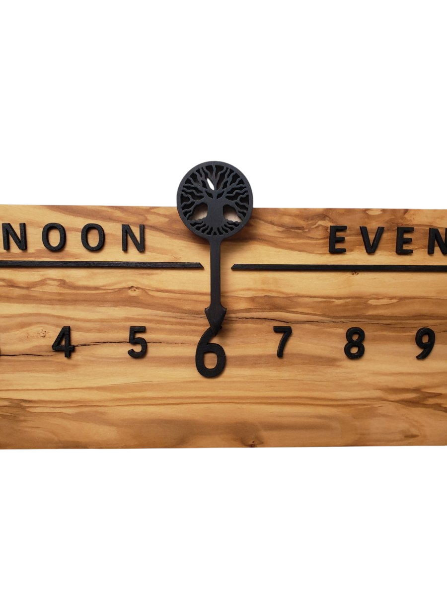 Sahara:3 - foot Olivewood/Walnut - Linear Clockworks