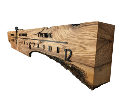 Magatime: 5 - foot Olivewood/Walnut Live Edge - Linear Clockworks