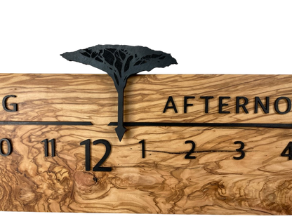 Magatime: 5 - foot Olivewood/Walnut Live Edge - Linear Clockworks