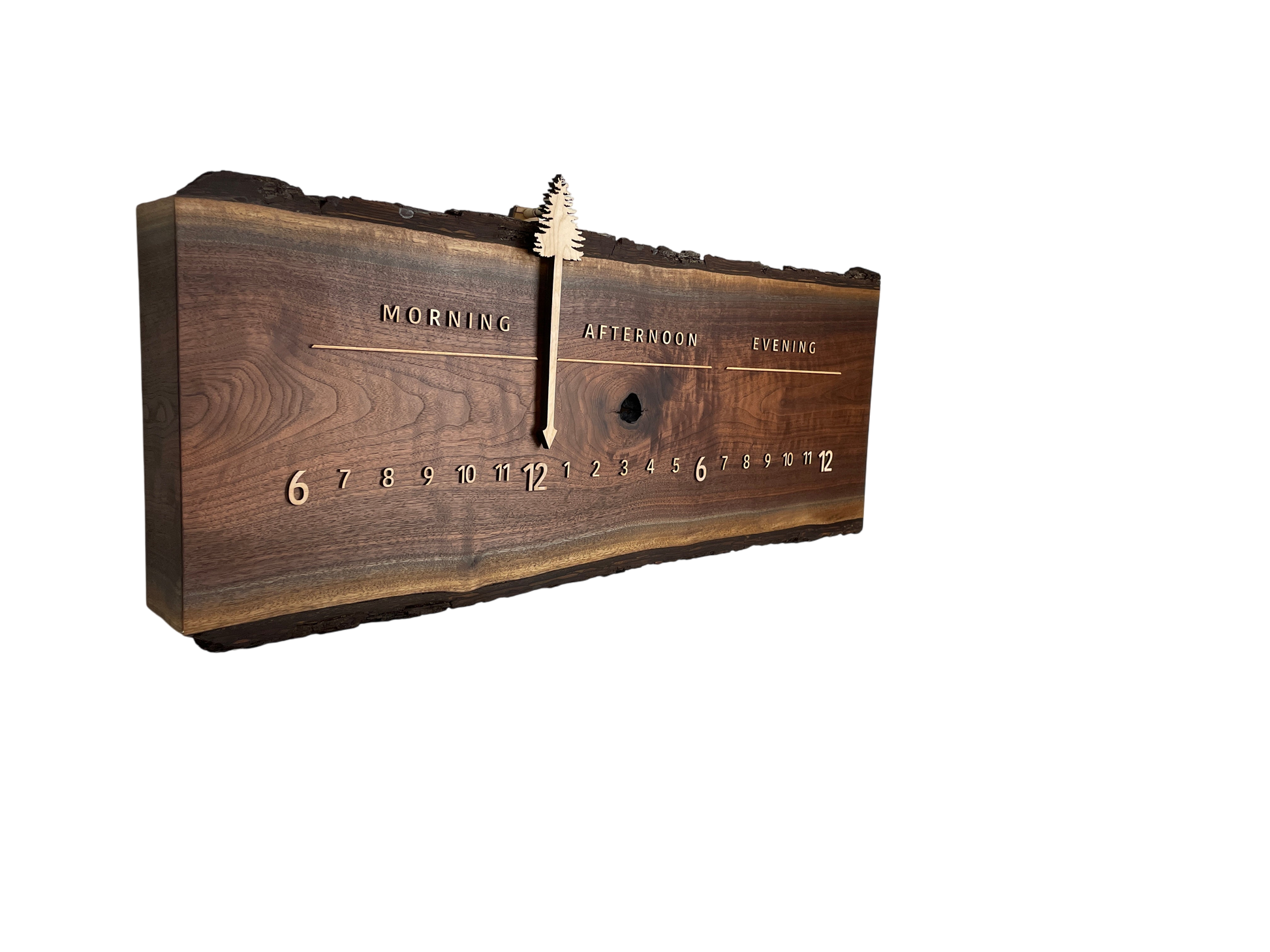 Kyle: 3-foot Walnut/Maple Double Live Edge - Linear Clockworks