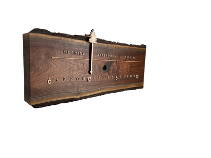 Kyle: 3-foot Walnut/Maple Double Live Edge - Linear Clockworks