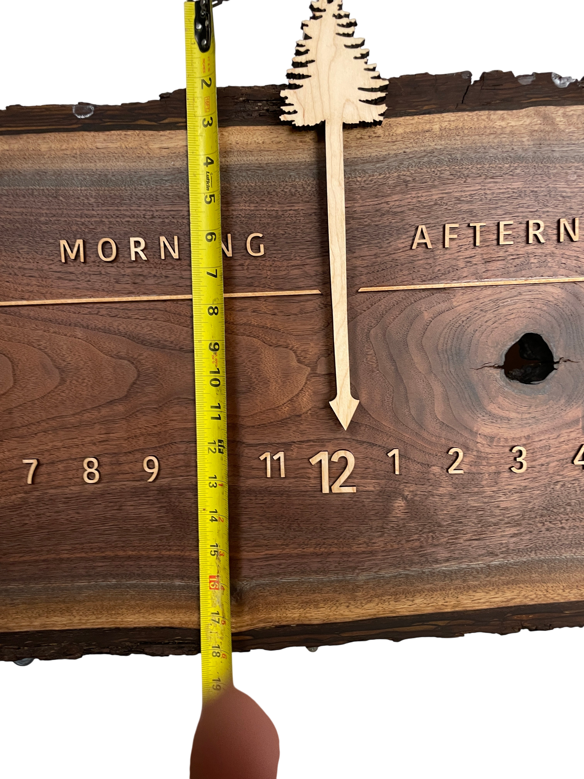 Kyle: 3-foot Walnut/Maple Double Live Edge - Linear Clockworks