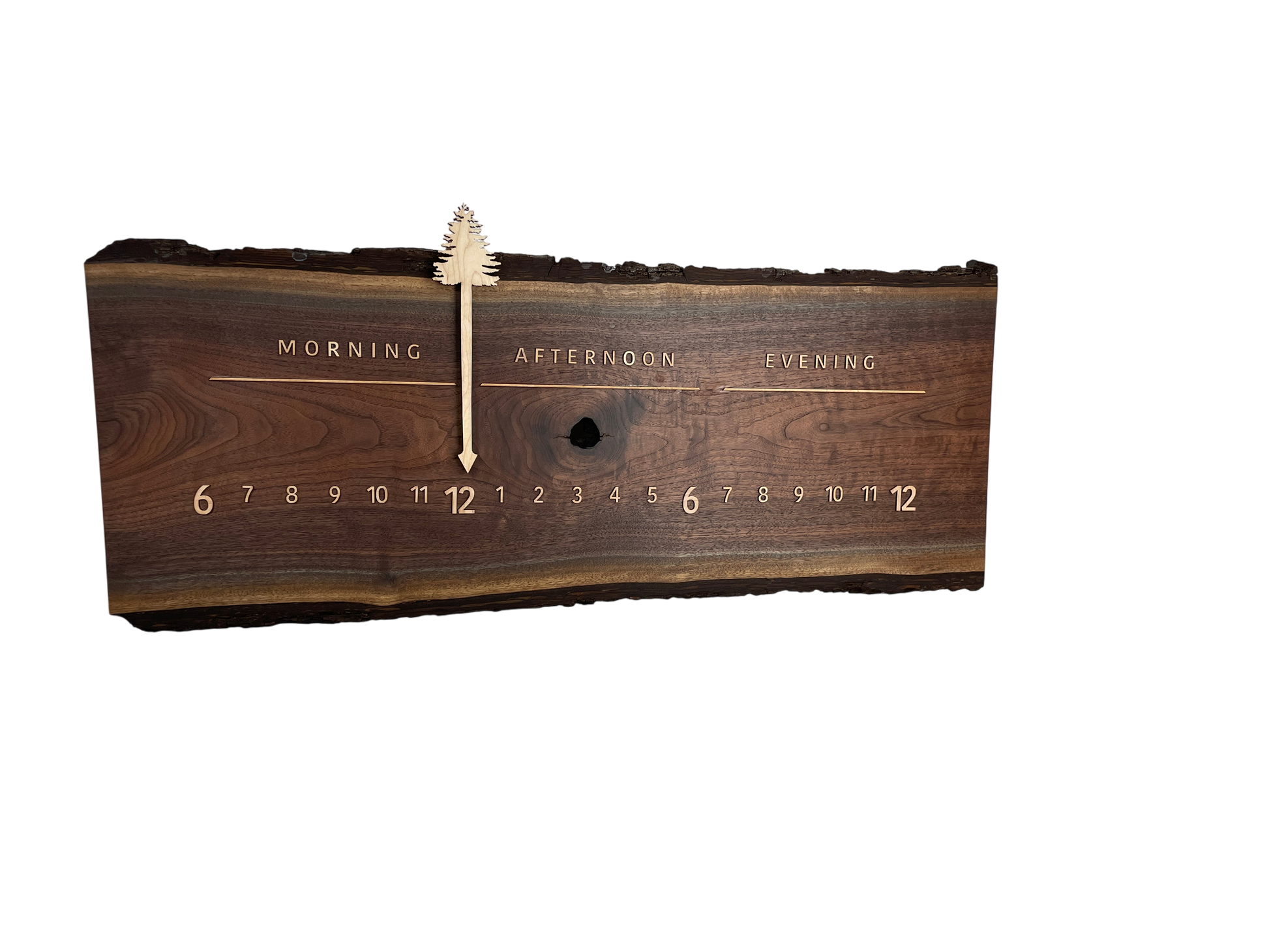 Kyle: 3-foot Walnut/Maple Double Live Edge - Linear Clockworks