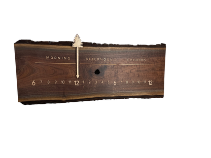 Kyle: 3-foot Walnut/Maple Double Live Edge - Linear Clockworks