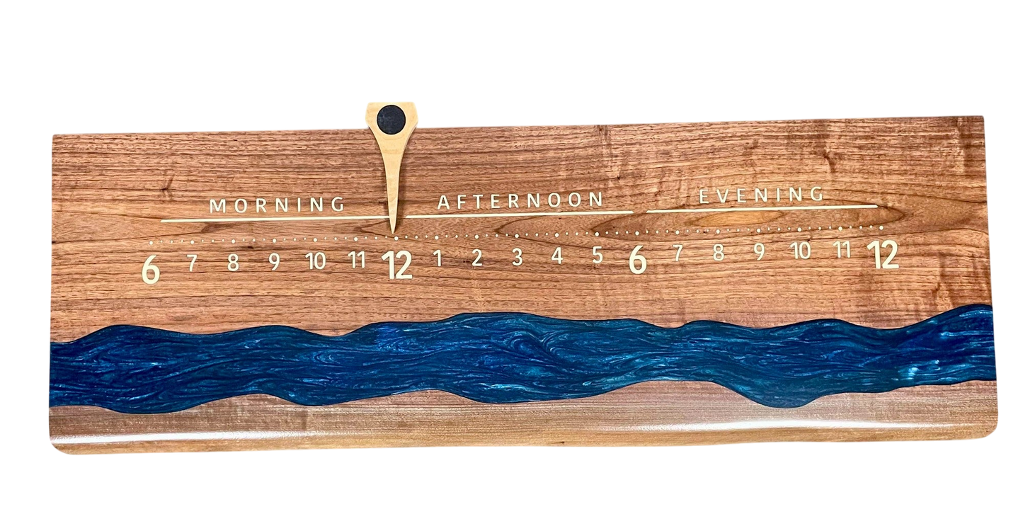 Rowan: 3-foot Walnut / Resin Surface River - Linear Clockworks