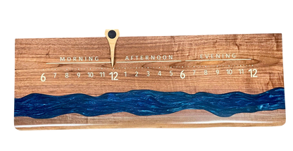 Rowan: 3-foot Walnut / Resin Surface River - Linear Clockworks